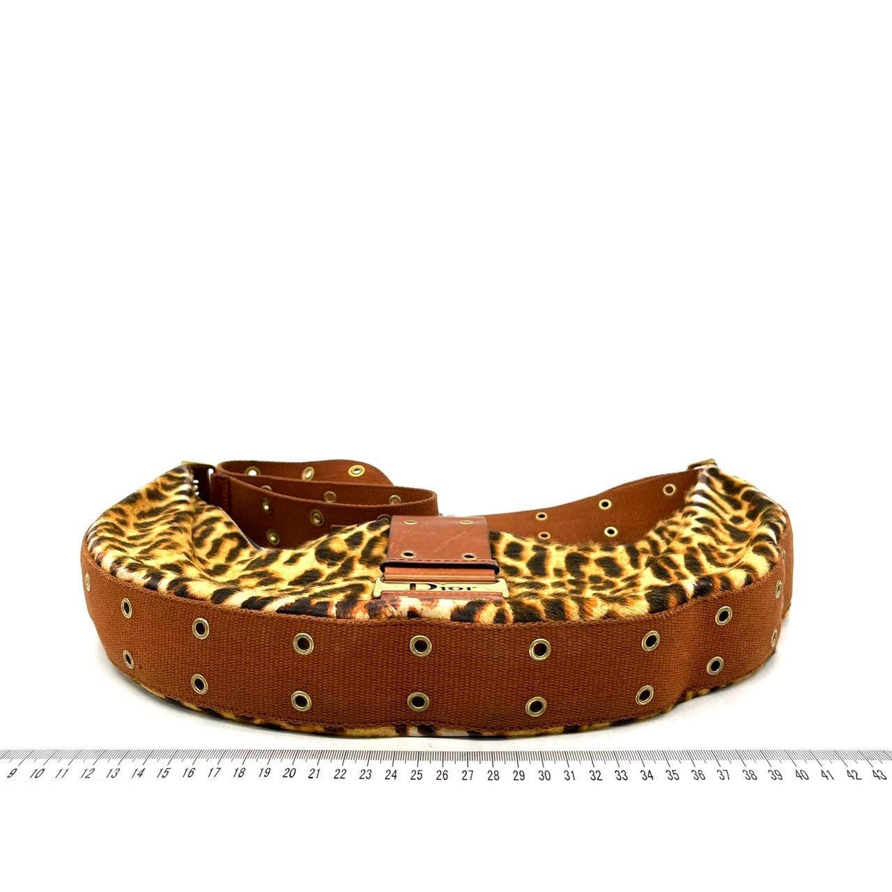 Dior Street Chic Hobo Leopard Print Pony-hair Calfskin In Good Condition In AUBERVILLIERS, FR