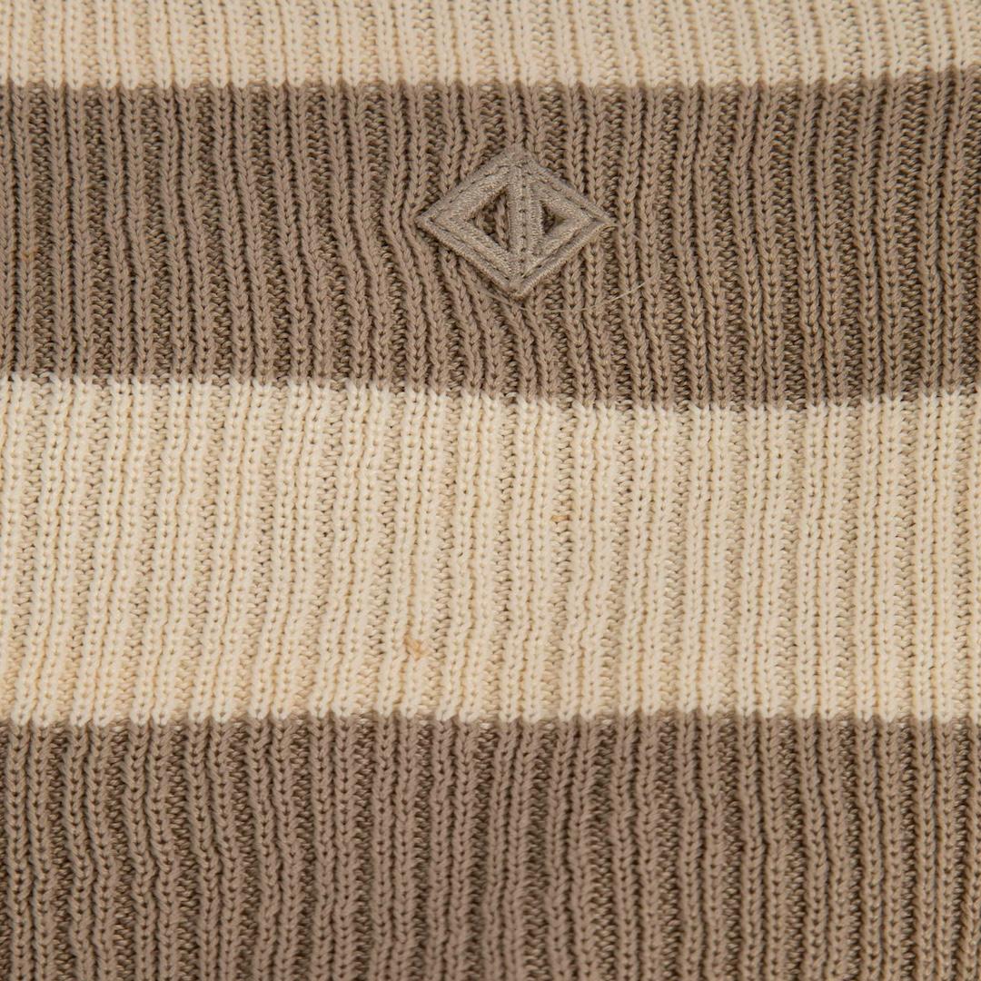 Beige Dior Striped Buttoned Shoulder Knit Jumper Size M in vendita