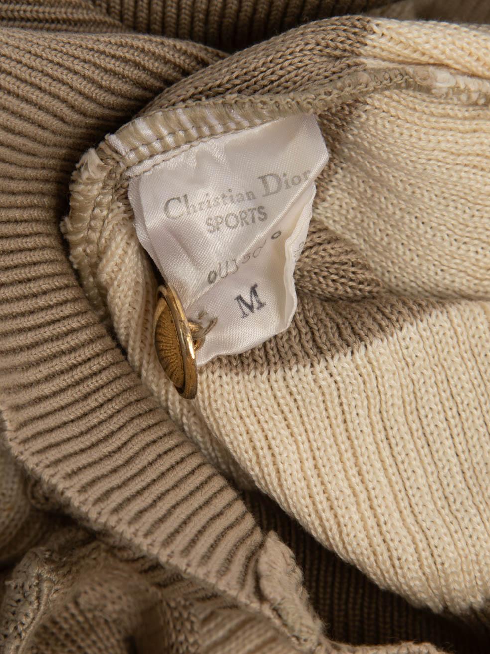 Dior Striped Buttoned Shoulder Knit Jumper Size M in vendita 1