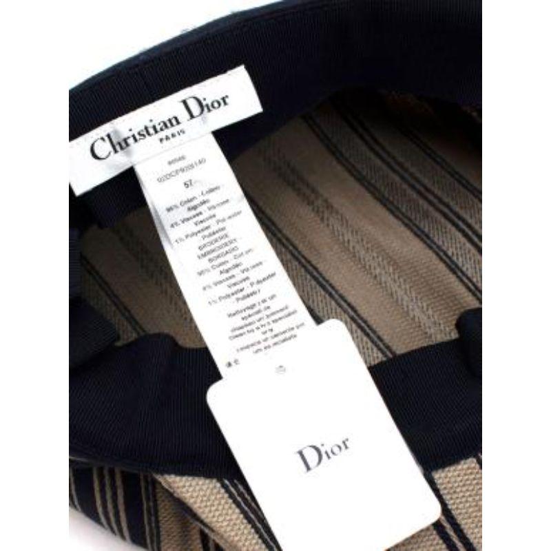 Dior Striped Cotton Bayadere Newsboy Hat For Sale 3
