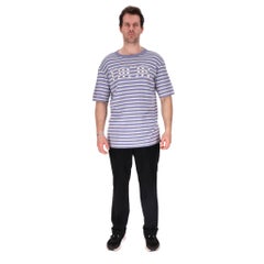 Dior Striped Knitted Silk & Cotton Logo Oversized T-Shirt