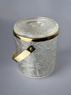 Secchiello per il ghiaccio in lucite in stile Dior con pinze, Italia, anni '70