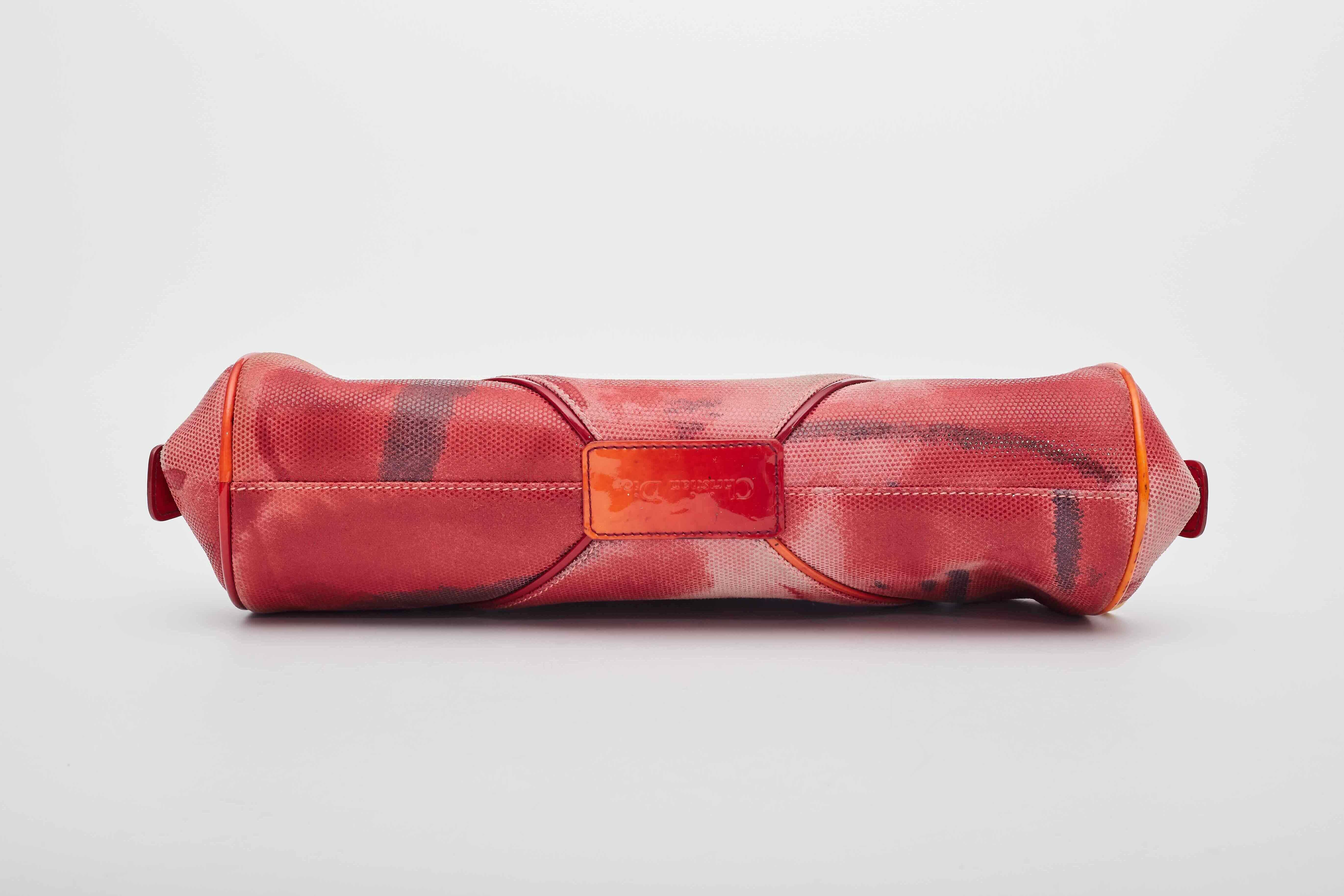 Dior Suede Oyster Multi Red Shoulder Bag For Sale 1