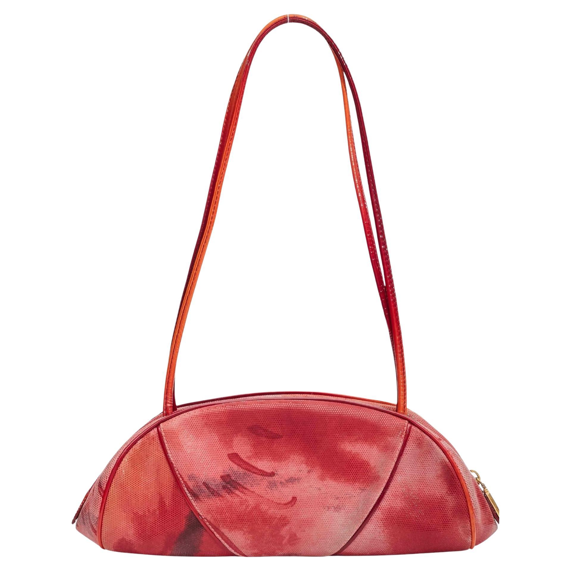 Dior Suede Oyster Multi Red Shoulder Bag For Sale