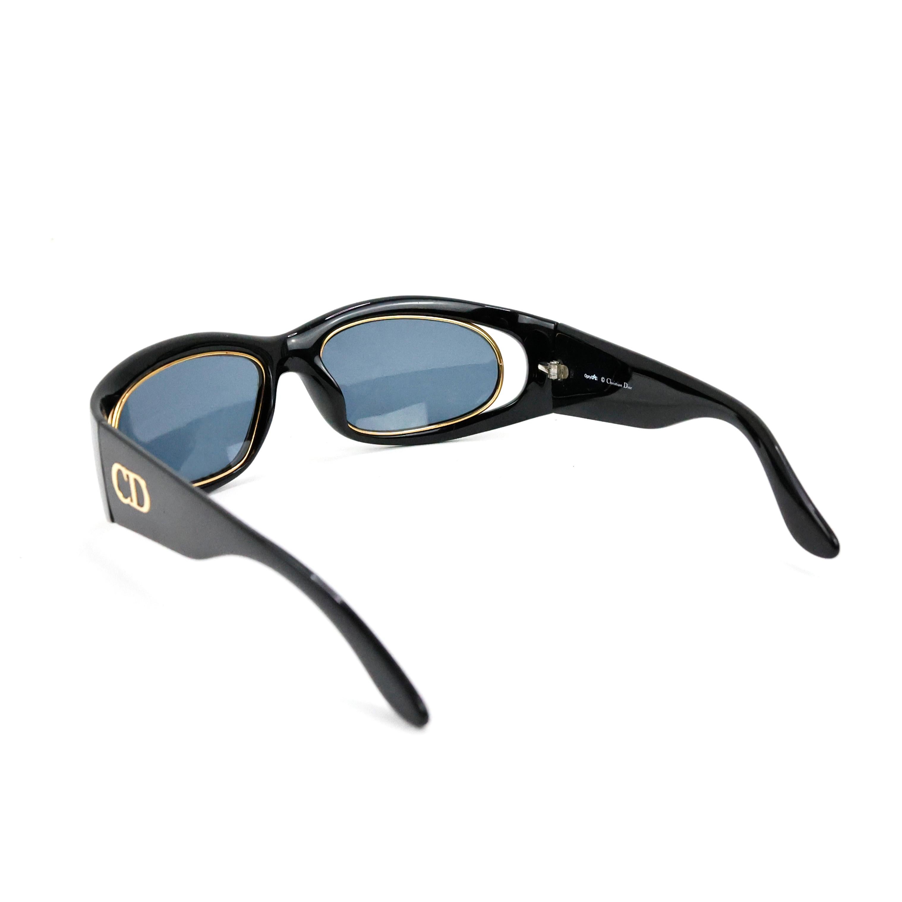 Women's or Men's Dior Sunglasses mod. CD2040 Black and Gold For Sale