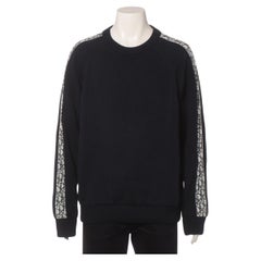 Dior Sweat-shirt Oblique Inserts en tricot de coton bleu marine
