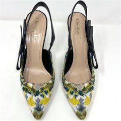 Dior Sweet D Embroidered Beaded Slingback Pumps EU 40