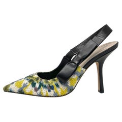 Dior Sweet D Embroidered Beaded Slingback Pumps EU 40