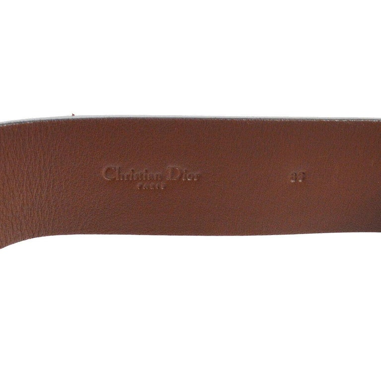 Dior Tan Canvas Brown Leather Gold 'D' Charm Fanny Pack Waist Belt Bag