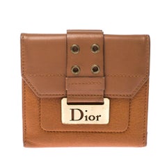 Dior Tan Leather Diorling Compact Wallet