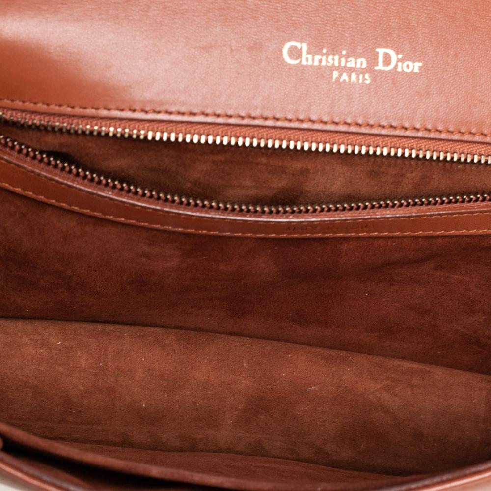 Dior Tan Leather Medium Studded Diorama Flap Shoulder Bag 5