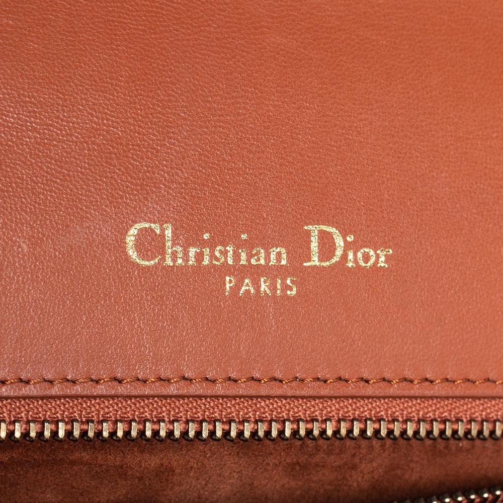 Dior Tan Leather Medium Studded Diorama Flap Shoulder Bag 7