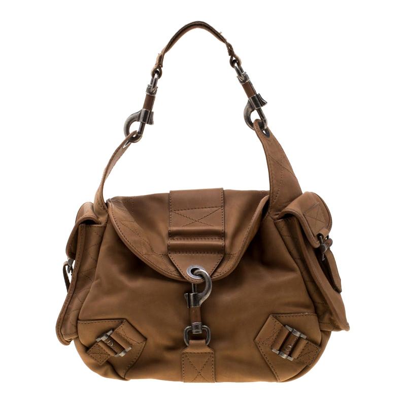 Dior Tan Leather Rebelle Hobo