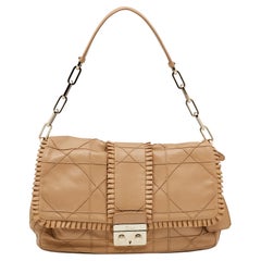 Dior Tan Quilted Ruffle Leather New Lock Flap Bag