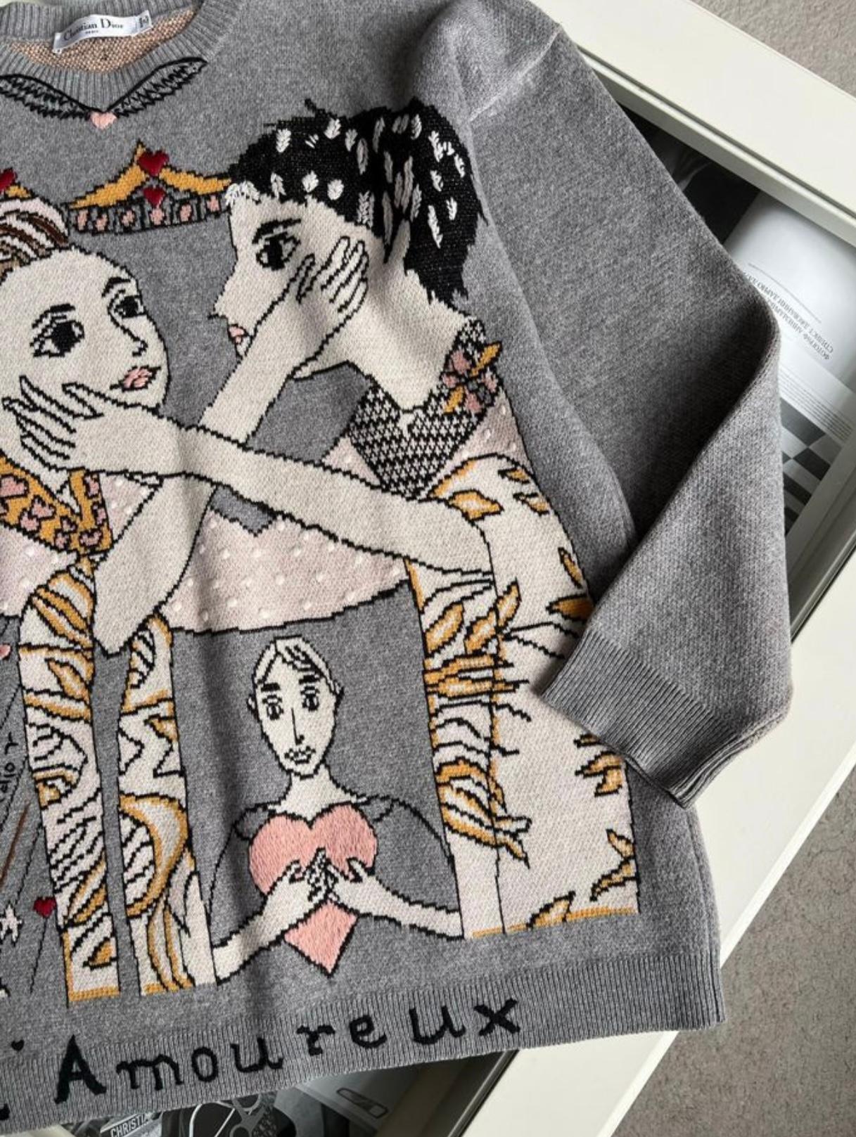 Women's Dior Tarot Embroidery Cashmere jumper For Sale