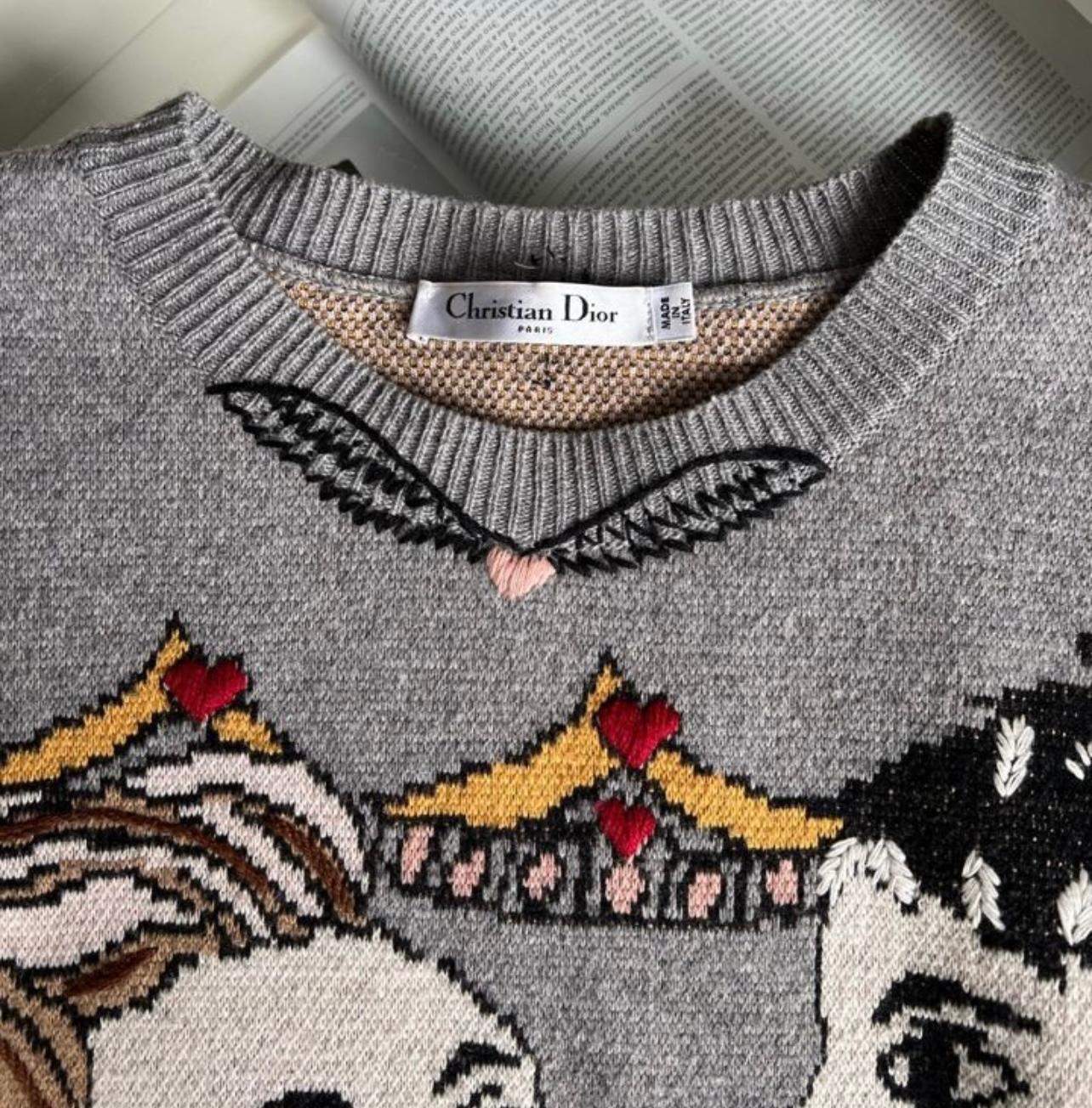 Dior Tarot Embroidery Cashmere jumper For Sale 2