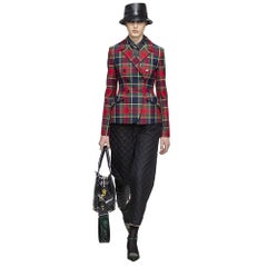 Dior Tartan Double Breasted Wool Blazer Jacket - Size US 4