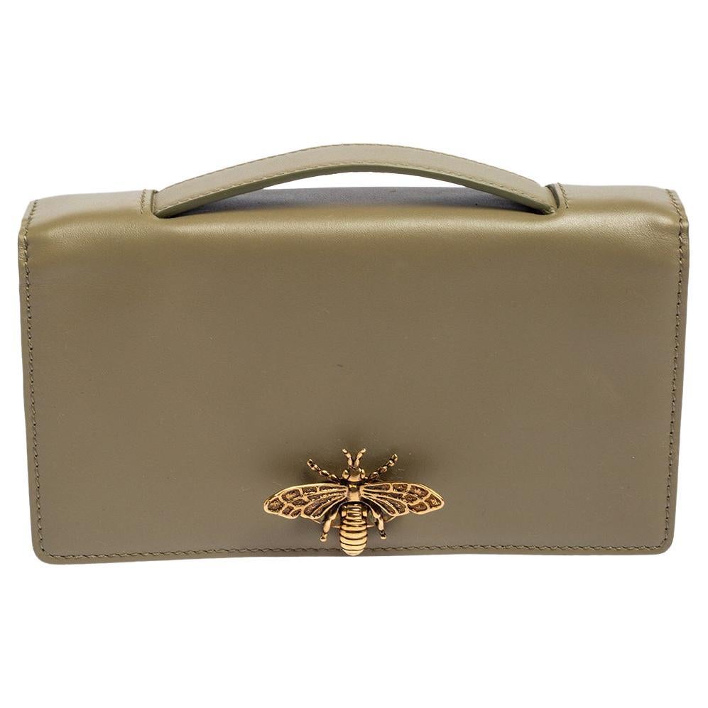 Dior White Cannage Leather Lady Dior Clutch For Sale at 1stDibs white