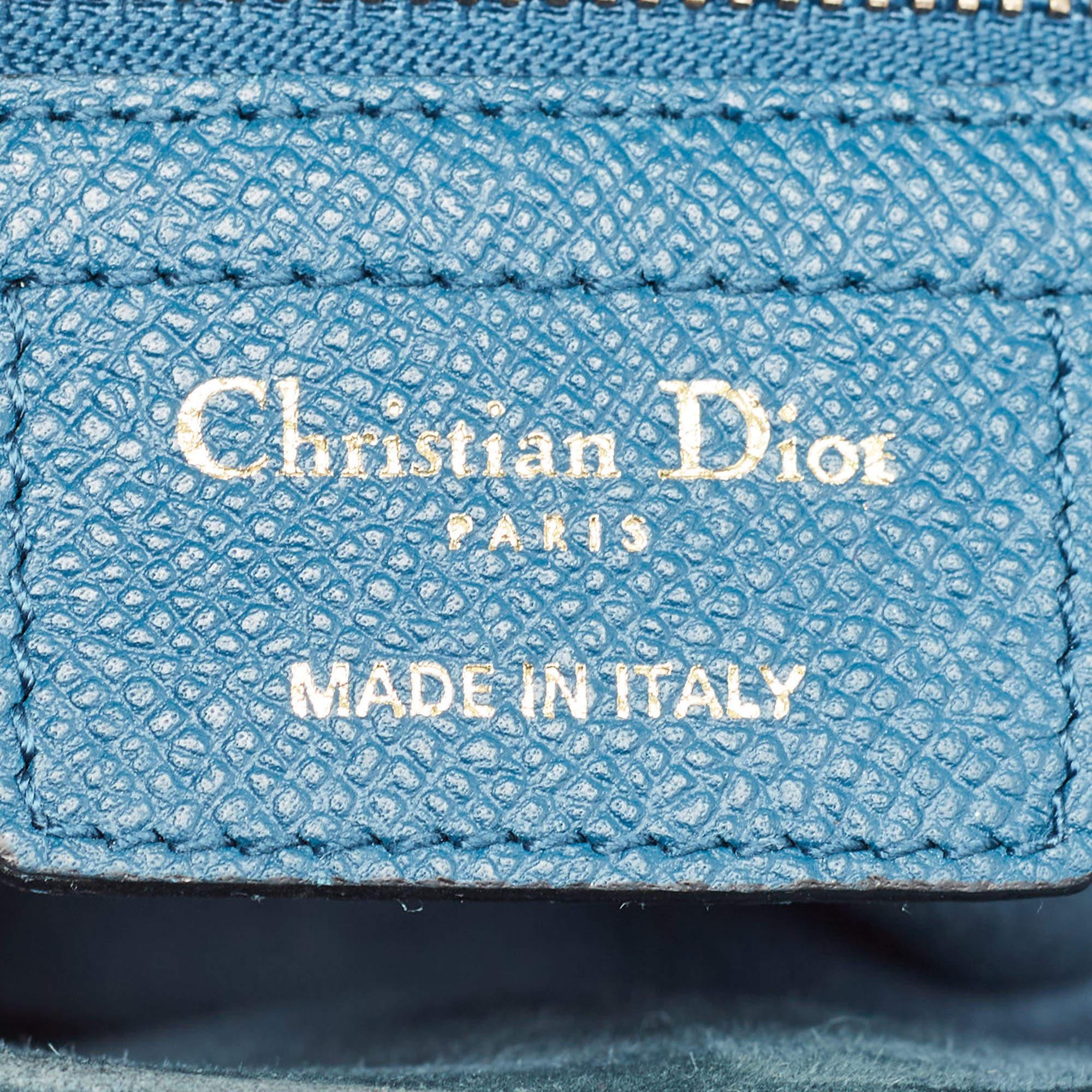 Dior Bleu Teal Leather Saddle Shoulder Bag (Sac à bandoulière en cuir) 10