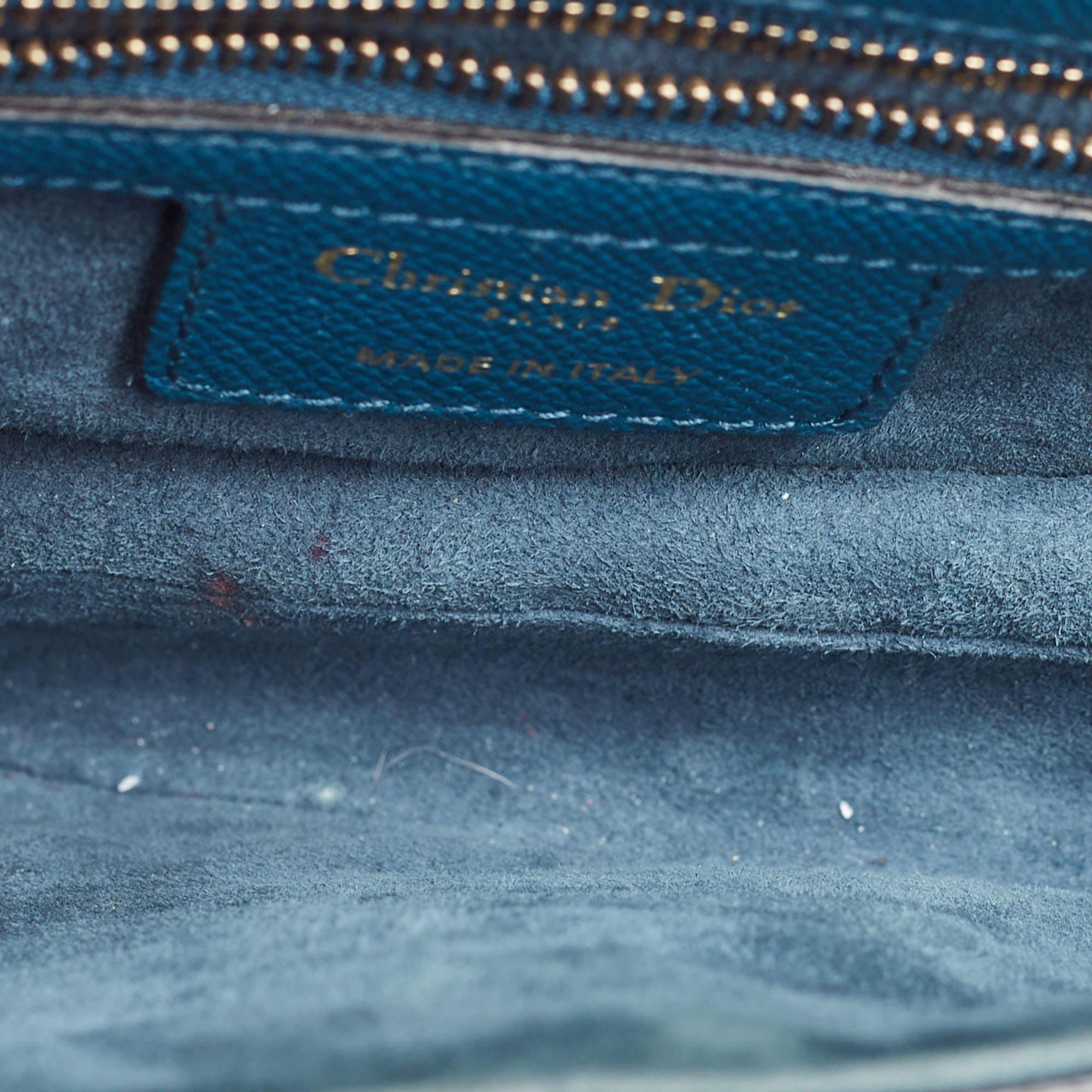 Dior Teal Blue Leather Saddle Shoulder Bag 11