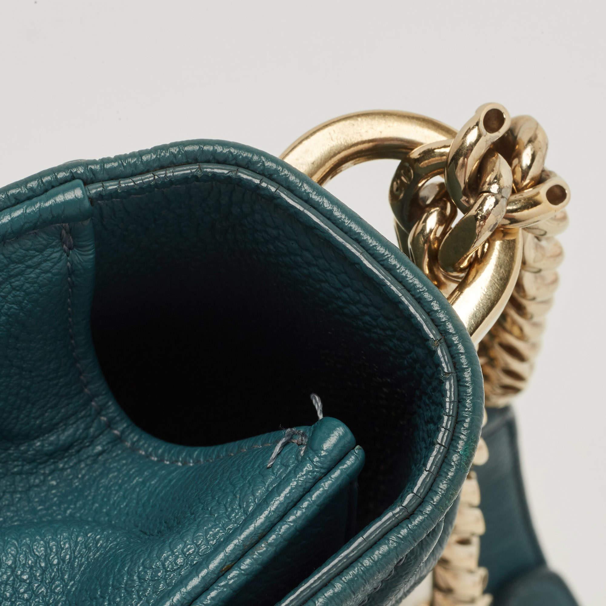 Dior Teal Green Leather Medium Diorama Shoulder Bag 8