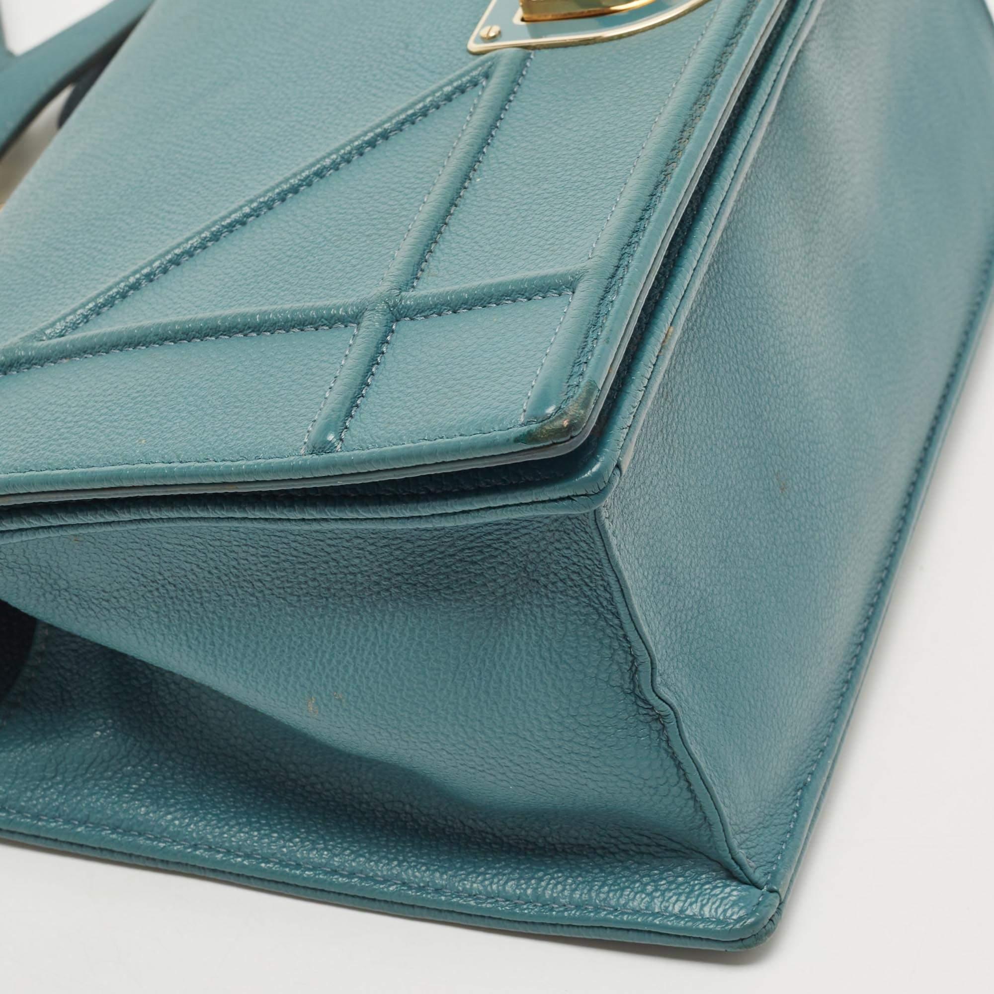 Dior Teal Green Leather Medium Diorama Shoulder Bag 11