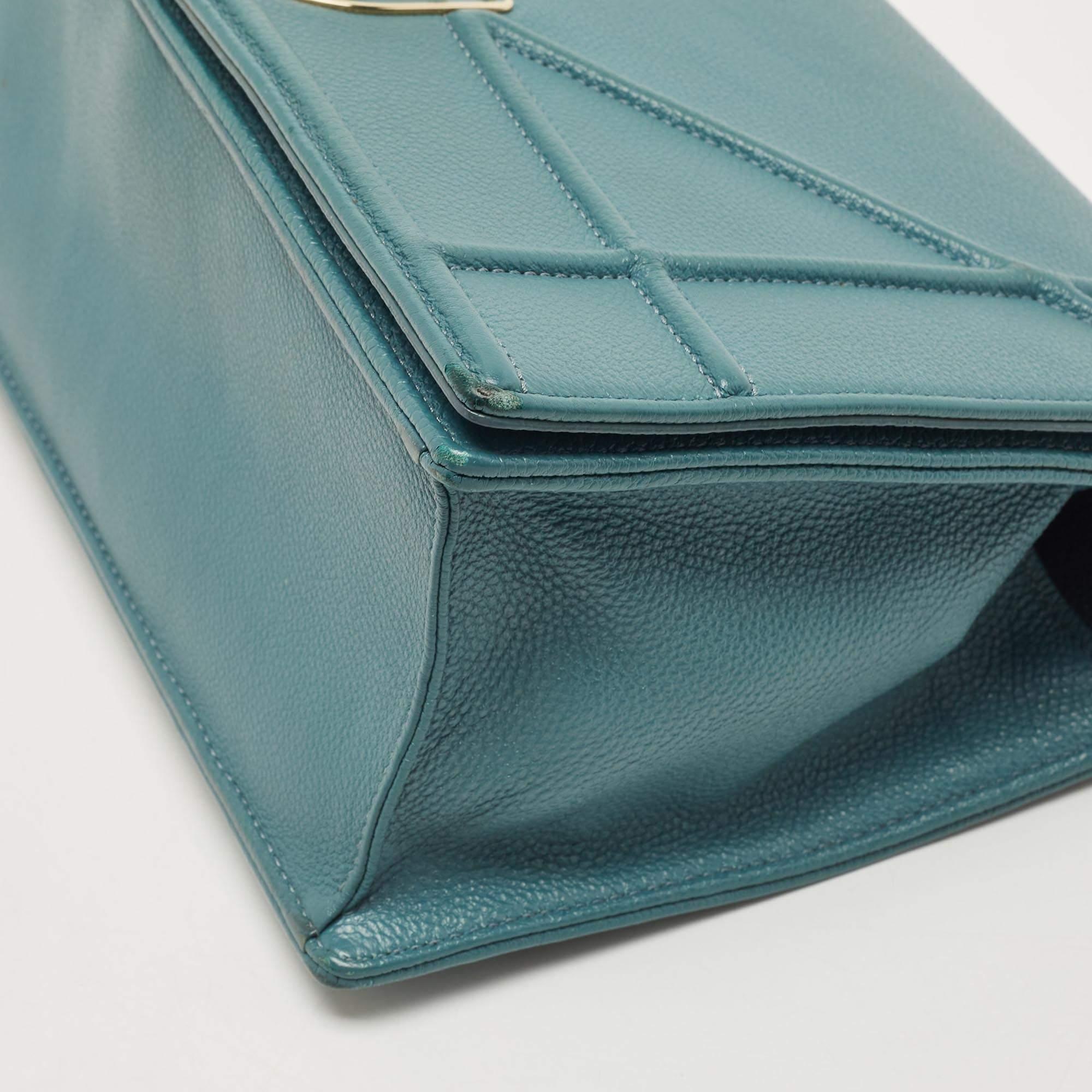 Dior Teal Green Leather Medium Diorama Shoulder Bag 12