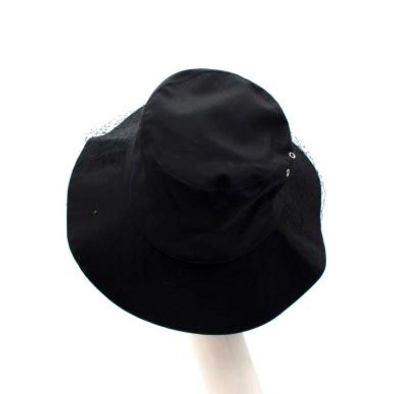 Dior Teddy-d Large Brim Bucket Hat with Veil - Size 57 In Excellent Condition In London, GB