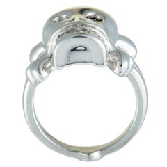 Dior Tête de Mort Diamond Pave White Gold Skull Ring
