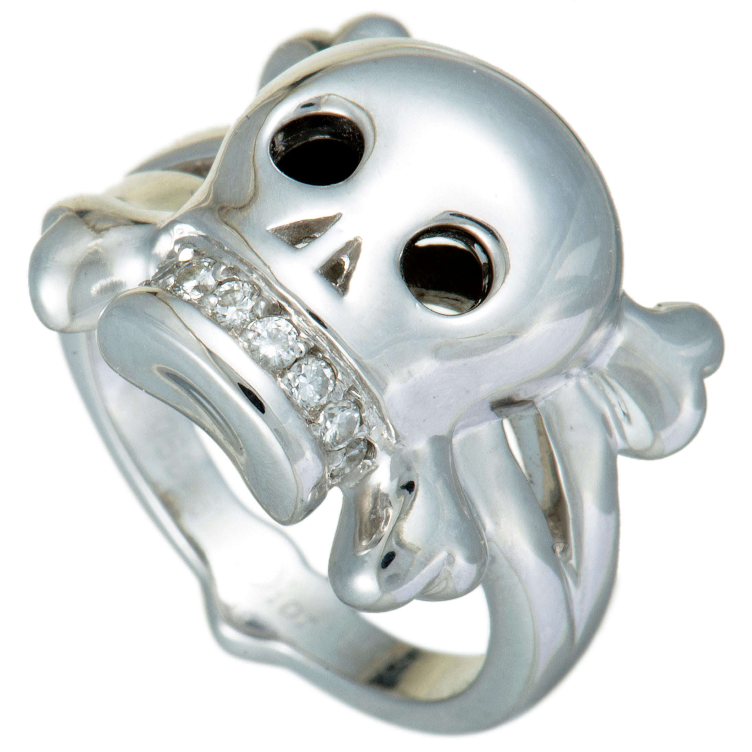 Dior Tête de Mort Diamond Pave White Gold Skull Ring at 1stDibs | dior  skull ring, dior tete de mort ring, tete de mort dior