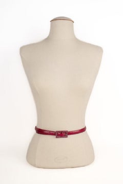 Dior Thin Pink Snake Leather Belt