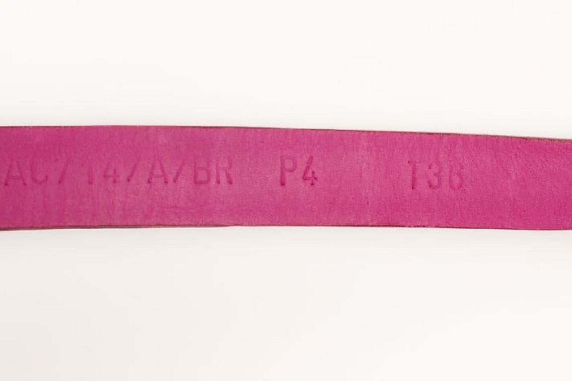 Dior Thin Pink Snake Leather Belt For Sale 4