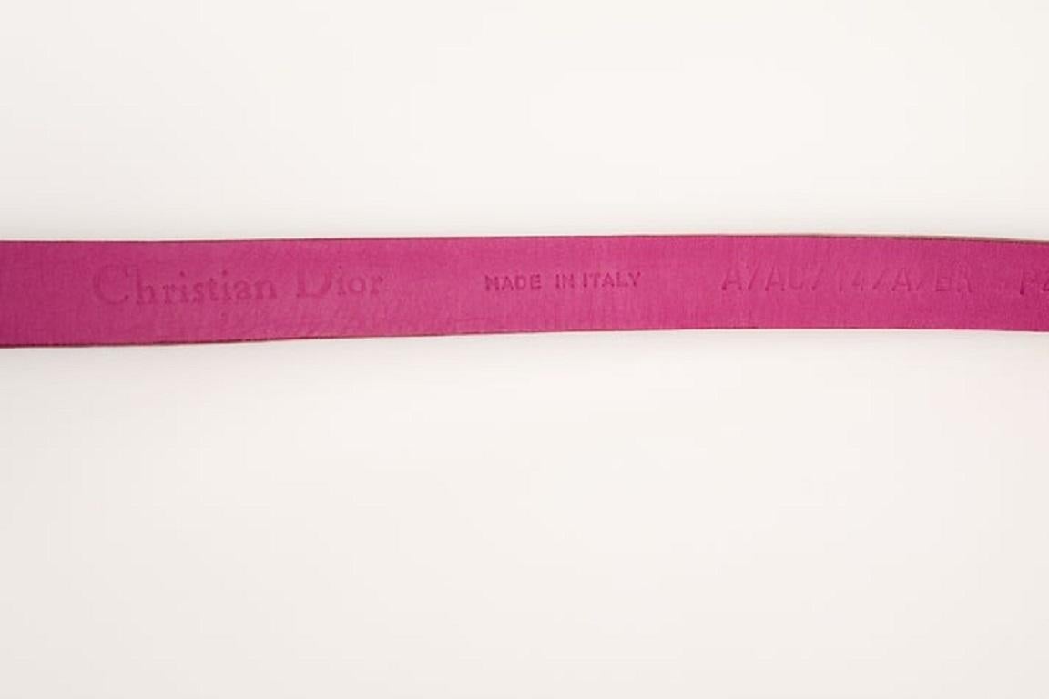Dior Thin Pink Snake Leather Belt For Sale 5
