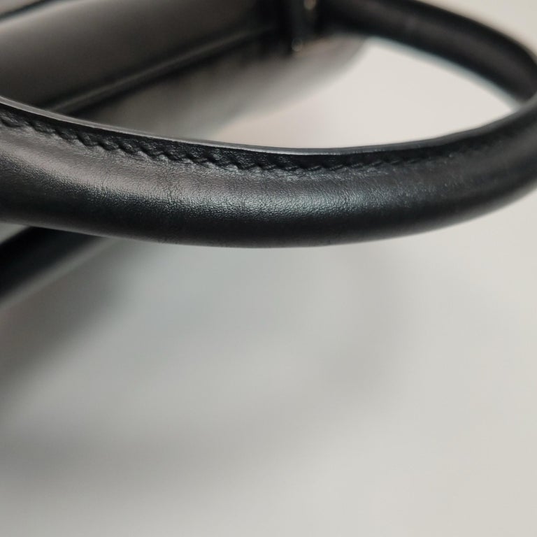 Dior Top Handle Saddle Bag Black Smooth Shiny Calfskin Leather, image 10 of 18