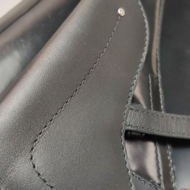 Dior Top Handle Saddle Bag Black Smooth Shiny Calfskin Leather, image 17 of 18