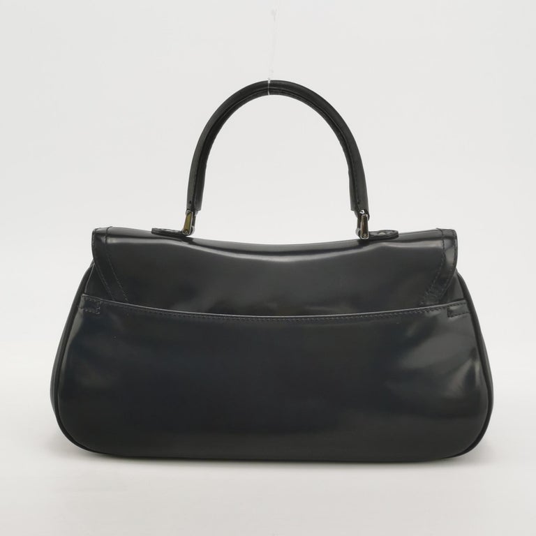 Dior Top Handle Saddle Bag Black Smooth Shiny Calfskin Leather, image 2 of 18