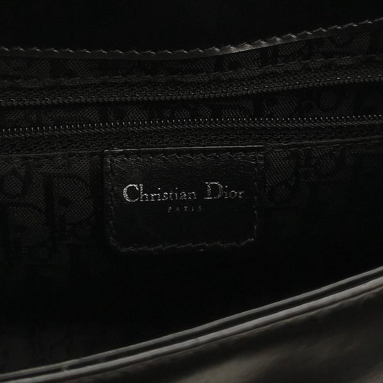 Dior Top Handle Saddle Bag Black Smooth Shiny Calfskin Leather, image 7 of 18