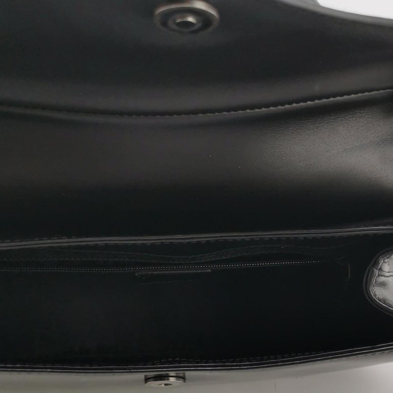 Dior Top Handle Saddle Bag Black Smooth Shiny Calfskin Leather, image 9 of 18