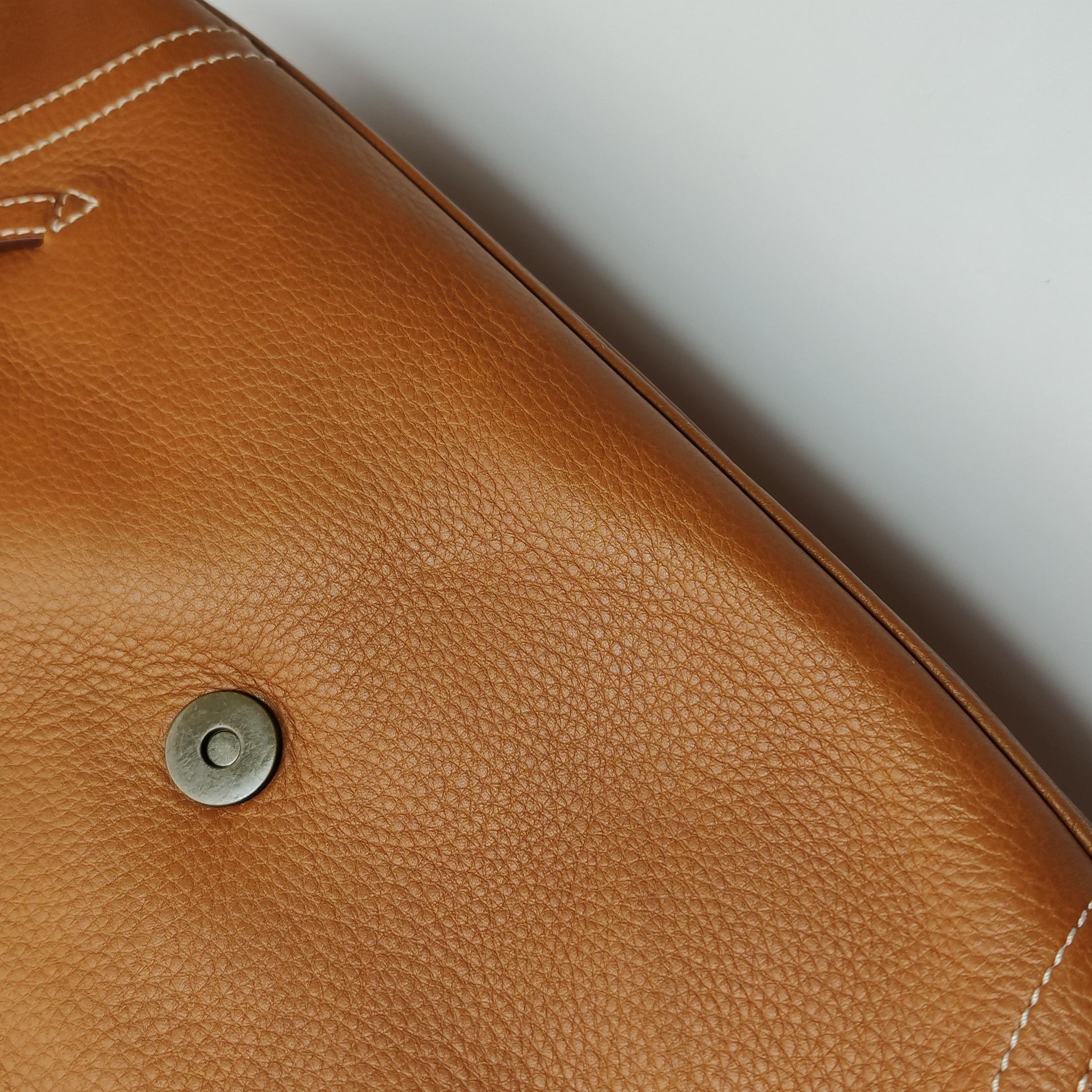 Dior Top Handle Saddle Bag Cognac Tan Brown Calfskin Leather For Sale 7