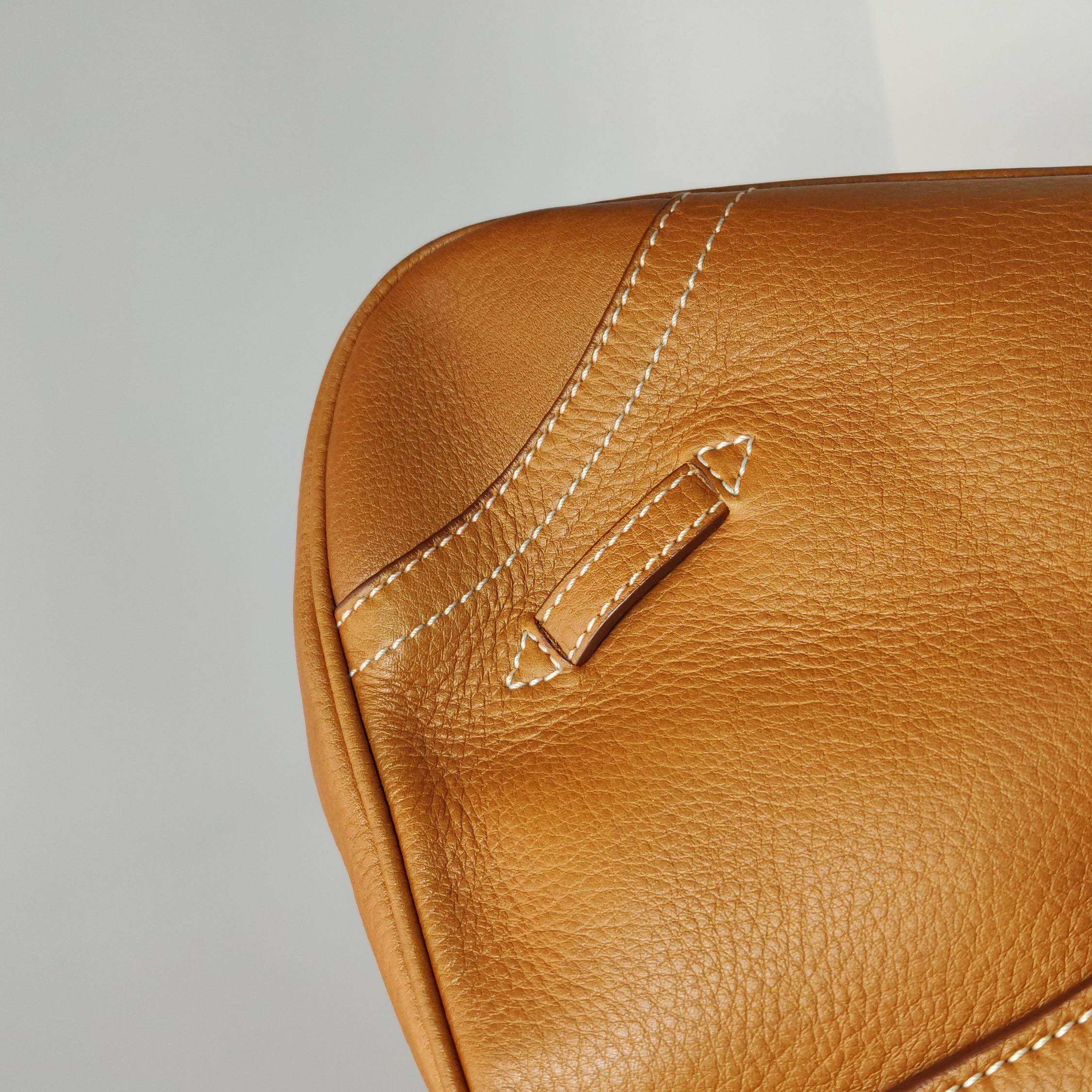 Dior Top Handle Saddle Bag Cognac Tan Brown Calfskin Leather For Sale 14