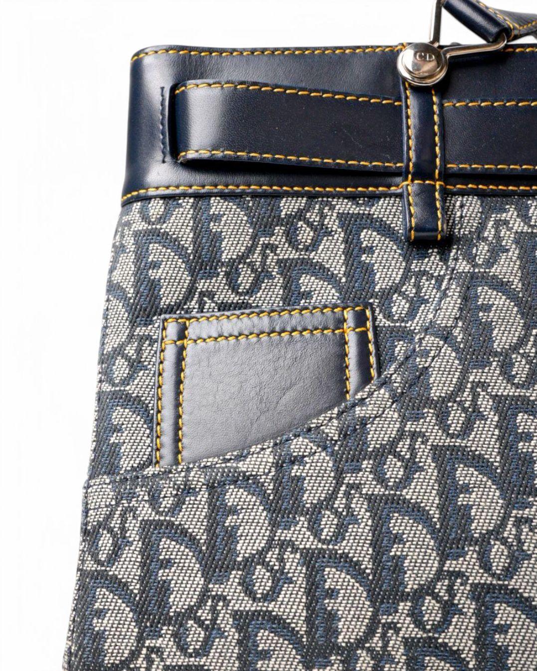 Dior Tote Pocket Denim Trotter Blue en vente 7