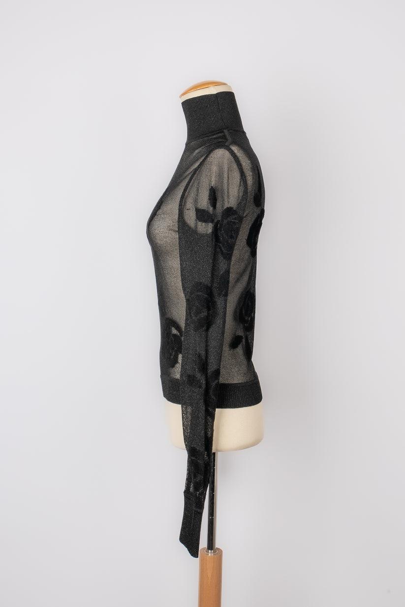 Transparenter schwarzer Dior-Overall aus Mesh, 2008 im Zustand „Gut“ im Angebot in SAINT-OUEN-SUR-SEINE, FR