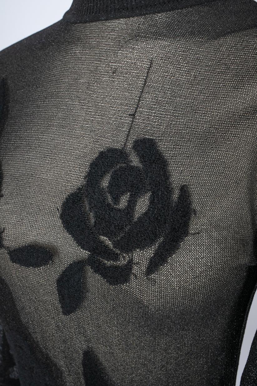 Pull Dior en maille noire transparente, 2008 en vente 1