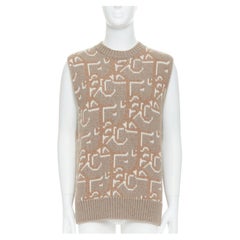 DIOR Travis Scott Cactus Jack 2022 beige 100% cashmere oblique vest sweater M