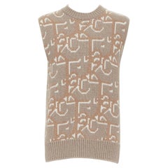 DIOR Travis Scott Cactus Jack 2022 beige 100 % cachemire gilet oblique M