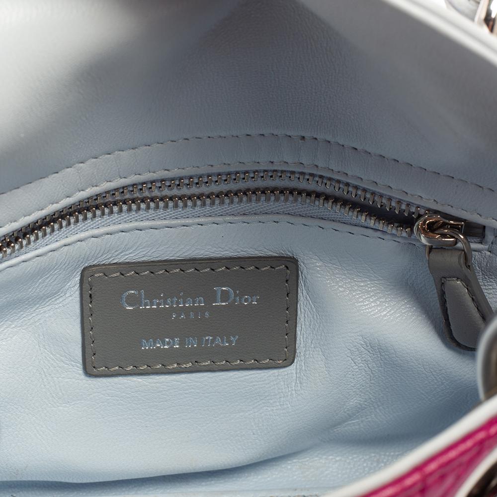 Dior Tri Color Cannage Leather Mini Lady Dior Tote 2