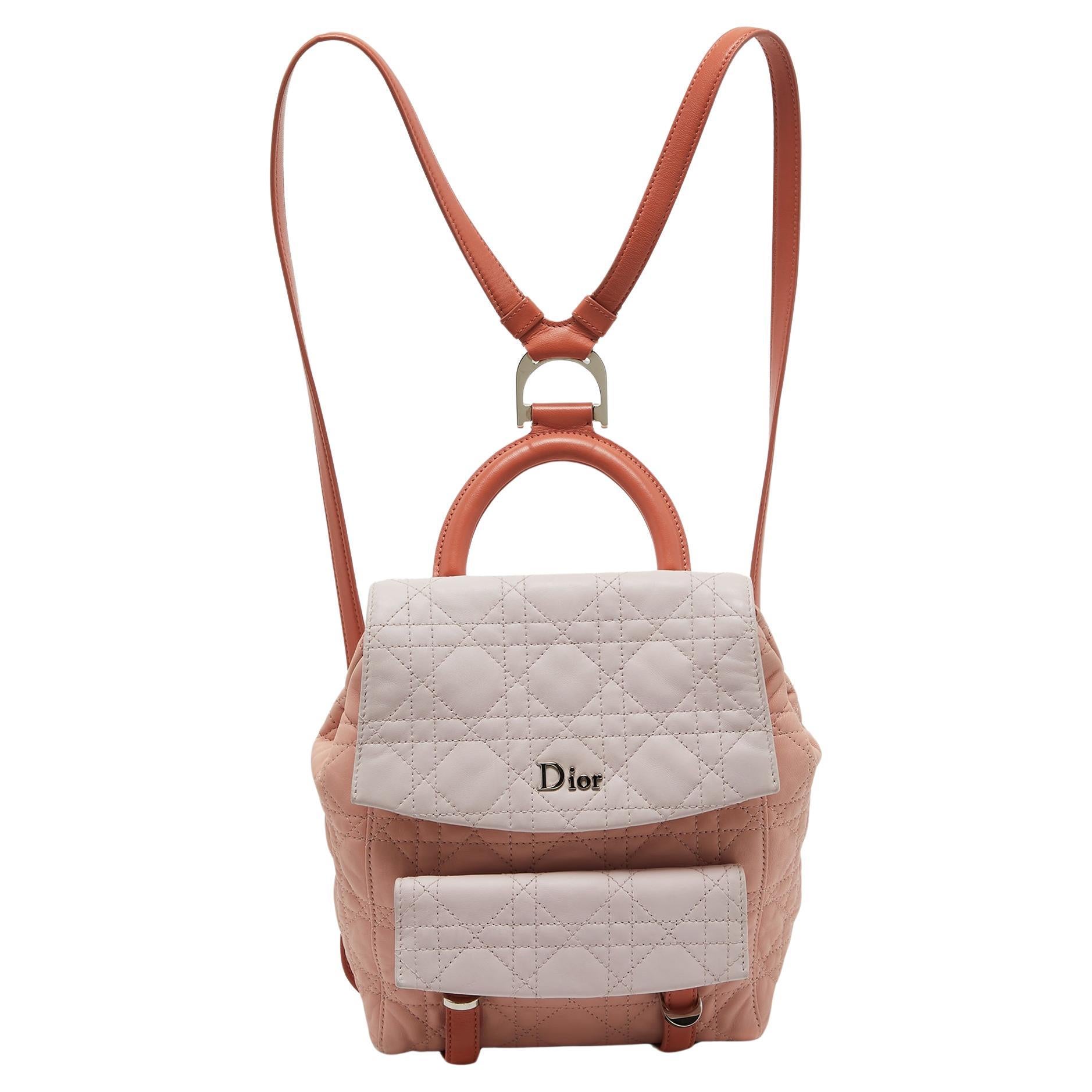 Dior Tri Color Cannage Quilted Leather Small Stardust Backpack For Sale