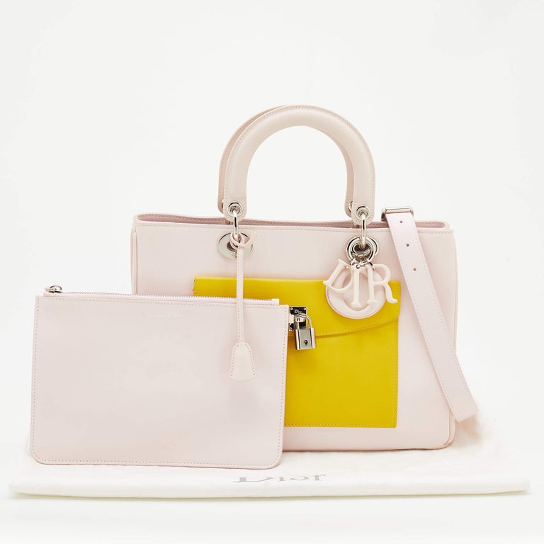 Dior Tri Color Leather Diorissimo Pocket Tote For Sale at 1stDibs