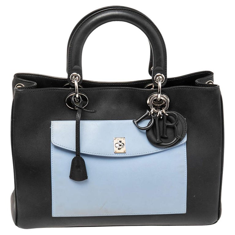 Dior Tri Color Leather Large Lady Dior Pocket Tote For Sale at 1stDibs