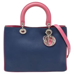 Dior Tri Color Leder Medium Diorissimo Shopper Tote Medium